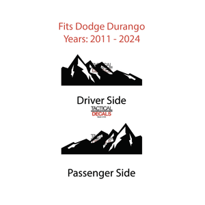 Outdoor Mountains Decal for 2011 - 2024 Dodge Durango 3rd Windows - Matte Black