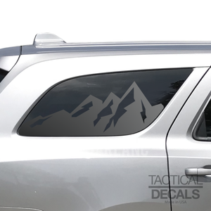 Outdoor Mountains Decal for 2011 - 2024 Dodge Durango 3rd Windows - Matte Black