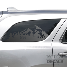 Load image into Gallery viewer, Wildlife Mountain Scene Decal for 2011 - 2024 Dodge Durango 3rd Windows - Matte Black
