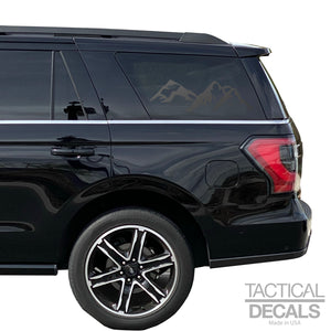 Mountain Scene Decal for 2018 - 2024 Ford Expedition 3rd Windows - Matte Black