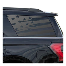 Load image into Gallery viewer, Distressed USA Flag Decal for 2018 - 2024 Ford Expedition 3rd Windows - Matte Black
