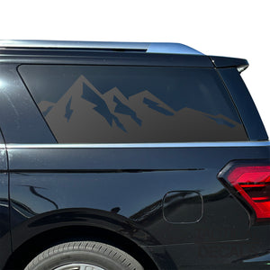 Mountain Scene Decal for 2018 - 2024 Ford Expedition Max Only - 3rd Windows - Matte Black