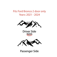 Load image into Gallery viewer, Mountain Scene Decal for 2021 - 2024 Ford Bronco 2-Door Windows - Matte Black
