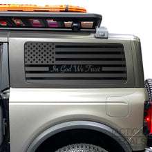 Load image into Gallery viewer, In God We Trust - USA Flag Decal for 2021 - 2024 Ford Bronco 2-Door Windows - Matte Black
