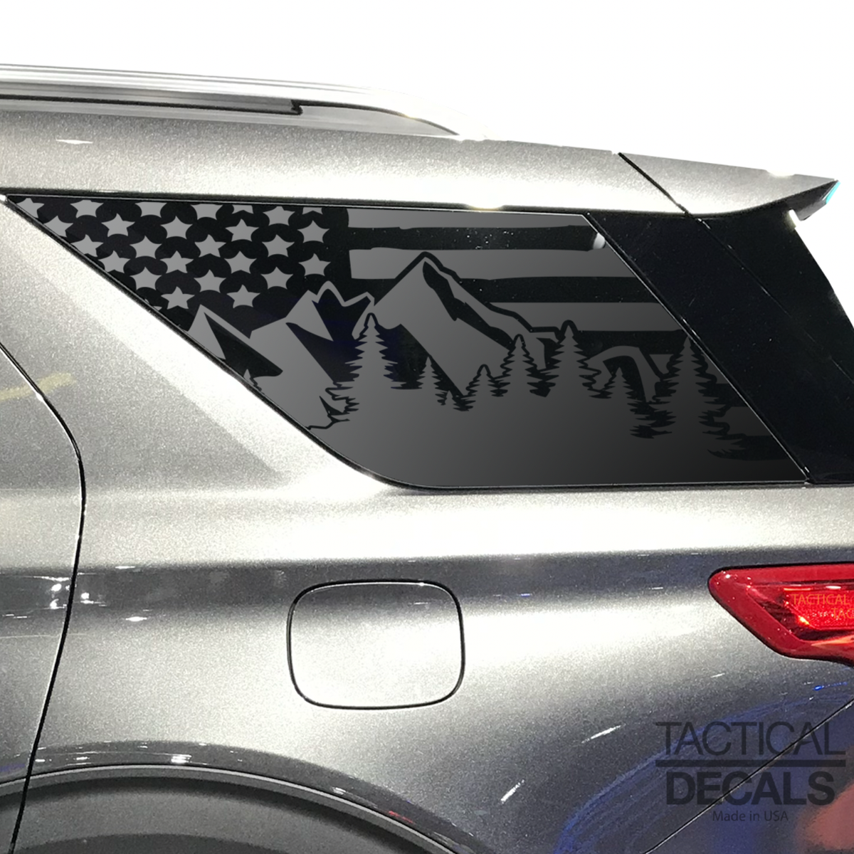 USA Distressed Flag w/Mountains Decal for 2020- 2024 Ford Explorer 3rd ...