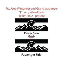 Load image into Gallery viewer, State of Colorado Flag with Mountains Decals for 2022-2024 Jeep Grand Wagoneer L 3rd Windows - Matte Black
