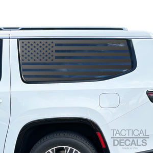 USA Flag Decals for 2022-2024 Jeep Grand Wagoneer L 3rd Windows - Matte Black