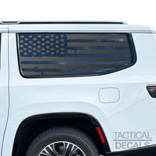 Load image into Gallery viewer, Distressed USA Flag Decals for 2022-2024 Jeep Grand Wagoneer L 3rd Windows - Matte Black
