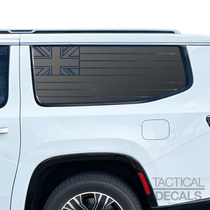 State of Hawaii Flag Decals for 2022-2024 Jeep Grand Wagoneer L 3rd Windows - Matte Black