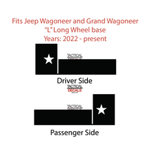 Load image into Gallery viewer, State of Texas Flag Decals for 2022-2024 Jeep Grand Wagoneer L 3rd Windows - Matte Black
