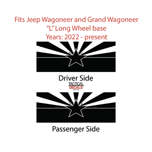 State of Arizona Flag Decals for 2022-2024 Jeep Grand Wagoneer L 3rd Windows - Matte Black