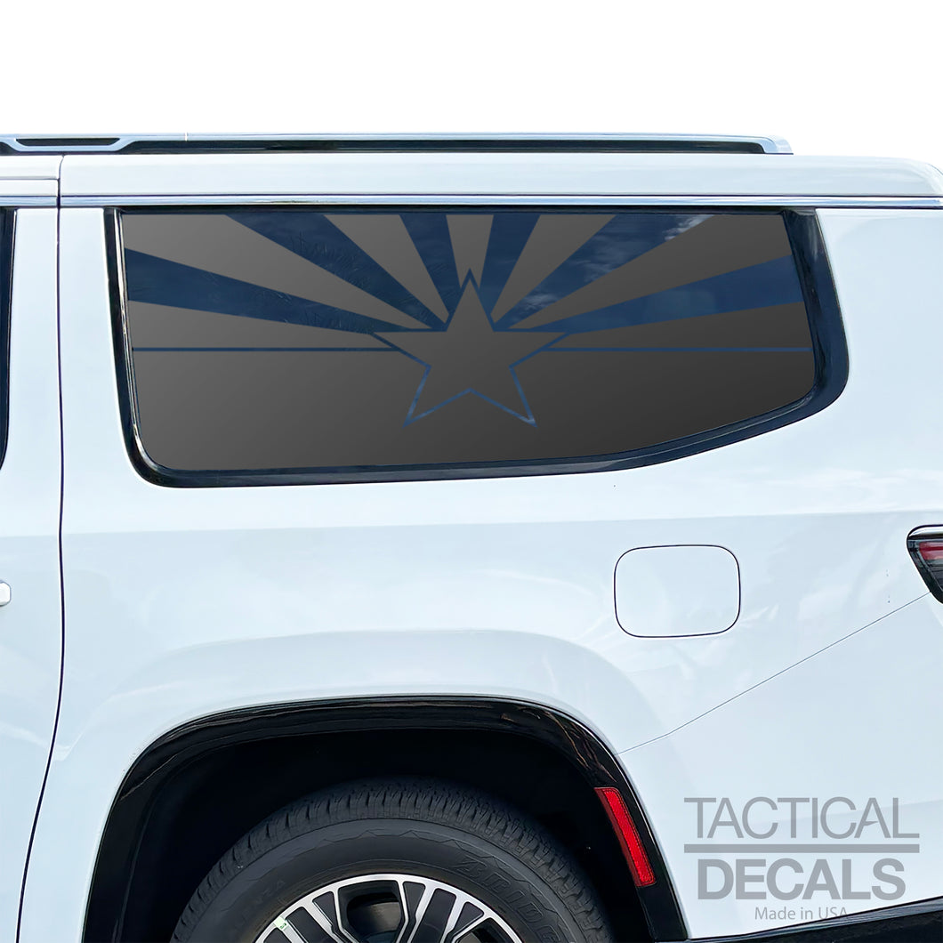 State of Arizona Flag Decals for 2022-2024 Jeep Grand Wagoneer L 3rd Windows - Matte Black
