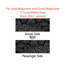 Load image into Gallery viewer, Topography Map Decals for 2022-2024 Jeep Grand Wagoneer L 3rd Windows - Matte Black
