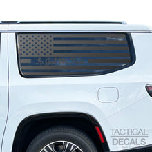 Load image into Gallery viewer, In God We Trust - USA Flag Decals for 2022-2024 Jeep Grand Wagoneer L 3rd Windows - Matte Black
