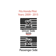 Load image into Gallery viewer, USA Flag w/Bull Dog(K9) Decal for 2009-2015 Honda Pilot 3rd Windows - Matte Black
