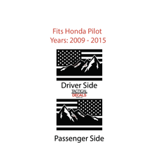 Load image into Gallery viewer, USA Flag w/Mountain Scene Decal for 2009-2015 Honda Pilot 3rd Windows - Matte Black
