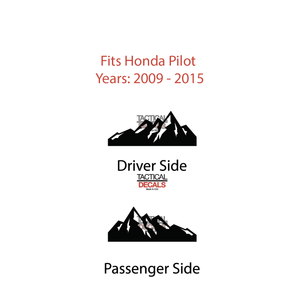 Mountain Scene Decal for 2009-2015 Honda Pilot 3rd Windows - Matte Black