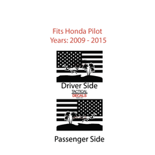 Load image into Gallery viewer, USA Flag w/Beach Scene Decal for 2009-2015 Honda Pilot 3rd Windows - Matte Black
