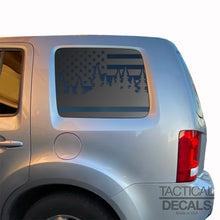 Load image into Gallery viewer, USA Flag w/Forest Scene Decal for 2009-2015 Honda Pilot 3rd Windows - Matte Black
