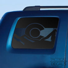 Load image into Gallery viewer, State of Colorado Flag with Mountains Decal for 2009-2015 Honda Pilot 3rd Windows - Matte Black
