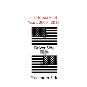 USA Flag Decal for 2009-2015 Honda Pilot 3rd Windows - Matte Black
