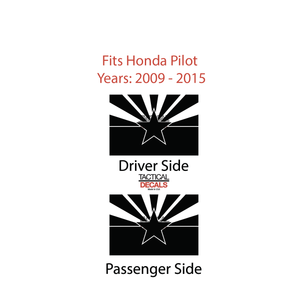 State of Arizona Flag Decal for 2009-2015 Honda Pilot 3rd Windows - Matte Black