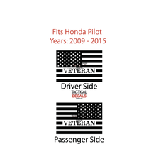 Load image into Gallery viewer, Veteran - USA Flag Decal for 2009-2015 Honda Pilot 3rd Windows - Matte Black
