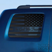 Load image into Gallery viewer, In God We Trust - USA Flag Decal for 2009-2015 Honda Pilot 3rd Windows - Matte Black
