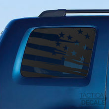 Load image into Gallery viewer, Distressed USA Flag Decal for 2009-2015 Honda Pilot 3rd Windows - Matte Black
