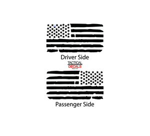 Distressed USA Flag Decal for 2016-2022 Honda Pilot 3rd Windows - Matte Black