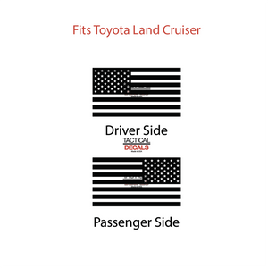 USA Flag Decal for 2024-2025 Toyota Land Cruiser 3rd Windows - Matte Black