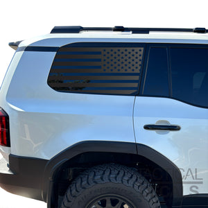 USA Flag Decal for 2024-2025 Toyota Land Cruiser 3rd Windows - Matte Black