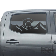 Load image into Gallery viewer, State of Colorado Flag w/Mountain Scene Decal for 2016 - 2023 Toyota Tacoma Rear Door Windows - Matte Black

