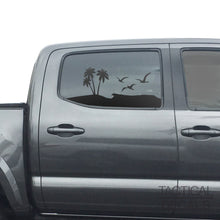 Load image into Gallery viewer, Beach Scene Decal for 2016 - 2023 Toyota Tacoma Rear Door Windows - Matte Black
