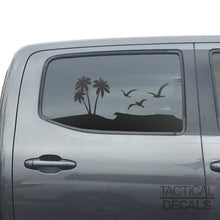 Load image into Gallery viewer, Beach Scene Decal for 2016 - 2023 Toyota Tacoma Rear Door Windows - Matte Black
