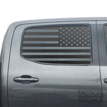 Load image into Gallery viewer, USA Flag Decal for 2016 - 2023 Toyota Tacoma Rear Door Windows - Matte Black
