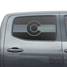 Load image into Gallery viewer, State of Colorado Flag Decal for 2016 - 2023 Toyota Tacoma Rear Door Windows - Matte Black
