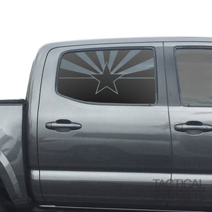 State of Arizona Flag Decal for 2016 - 2023 Toyota Tacoma Rear Door Windows - Matte Black
