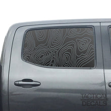 Load image into Gallery viewer, Topography Map Decal for 2016 - 2023 Toyota Tacoma Rear Door Windows - Matte Black
