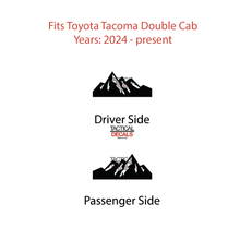 Load image into Gallery viewer, Mountain Scene Decals for 2024+ Toyota Tacoma Rear Door Windows - Matte Black
