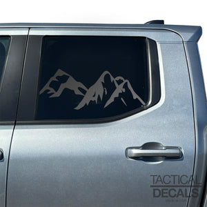 Mountain Scene Decals for 2024+ Toyota Tacoma Rear Door Windows - Matte Black