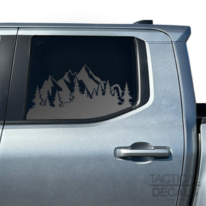 Outdoor Mountain Scene Decals for 2024+ Toyota Tacoma Rear Door Windows - Matte Black