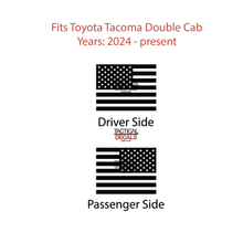 Load image into Gallery viewer, USA Flag Decal for 2024+ Toyota Tacoma Rear Door Windows - Matte Black
