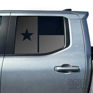 State of Texas Flag Decal for 2024+ Toyota Tacoma Rear Door Windows - Matte Black