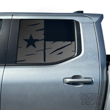 Load image into Gallery viewer, State of Texas Distressed Flag Decal for 2024+ Toyota Tacoma Rear Door Windows - Matte Black
