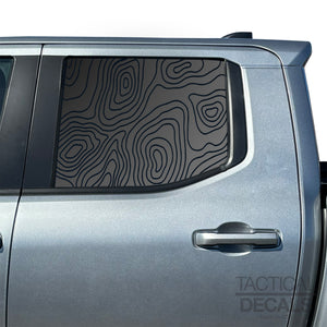 Topography Map Decals for 2024+ Toyota Tacoma Rear Door Windows - Matte Black