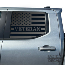 Load image into Gallery viewer, Veteran - USA Flag Decal for 2024+ Toyota Tacoma Rear Door Windows - Matte Black

