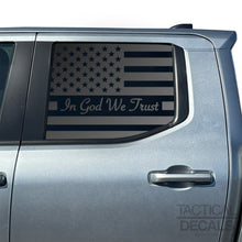 Load image into Gallery viewer, In God We Trust - USA Flag Decal for 2024+ Toyota Tacoma Rear Door Windows - Matte Black
