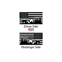 Load image into Gallery viewer, USA Flag w/ Mountain Scene and Bear Decals Fits 1999-2004 Jeep Grand Cherokee - Matte Black
