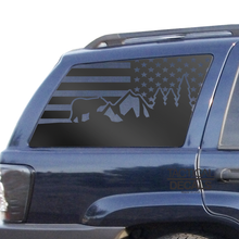Load image into Gallery viewer, USA Flag w/ Mountain Scene and Bear Decals Fits 1999-2004 Jeep Grand Cherokee - Matte Black
